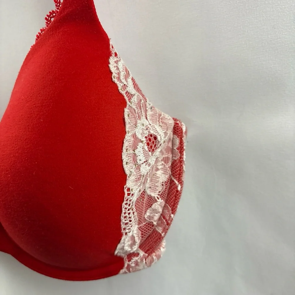 VICTORIA'S SECRET Body By Victoria Lined Perfect Coverage 34DD Red Sequin - Picture 5 of 10